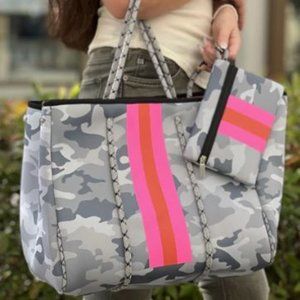 Gray Camo Neoprene tote bag  ** Price NOT Negotiable**